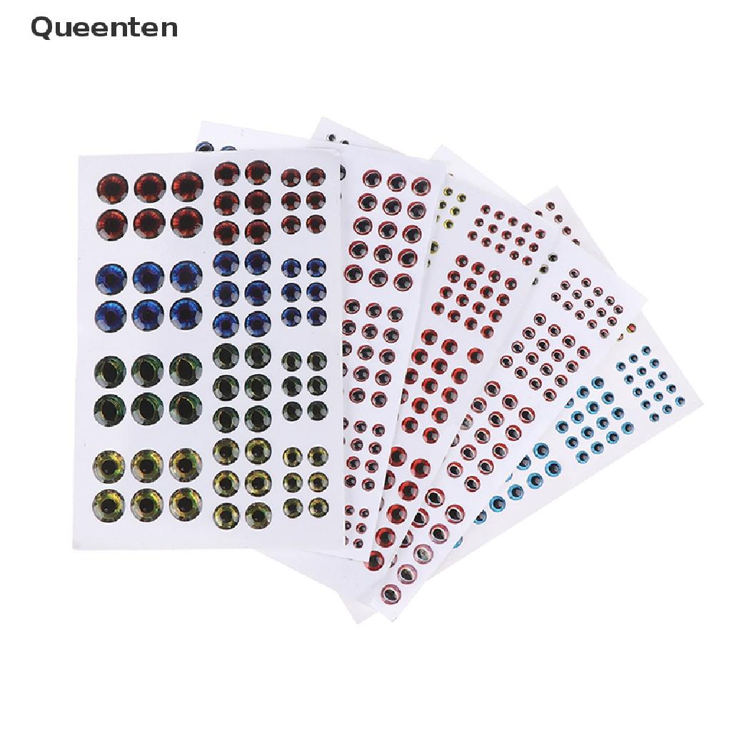 Queenten 183pcs Fish Eye 0.39&quot; 3D 4D 5D Holographic Lure Fish Eyes Fly Tying Jigs Crafts  QT