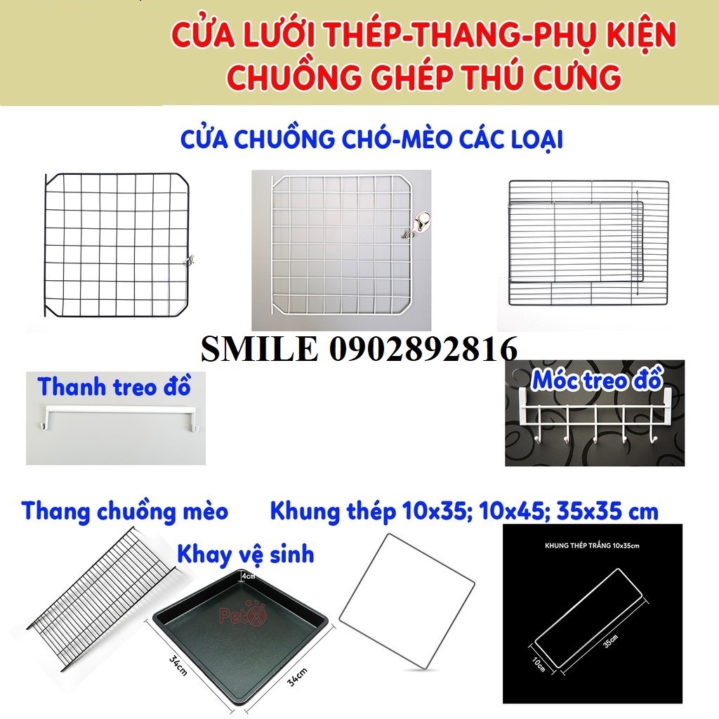 [TẶNG BÚA GỖ] COMBO CHUỒNG THÚ CƯNG LƯỚI THÉP GHÉP DÀNH CHÓ MÈO THÚ CƯNG ĐA NĂNG