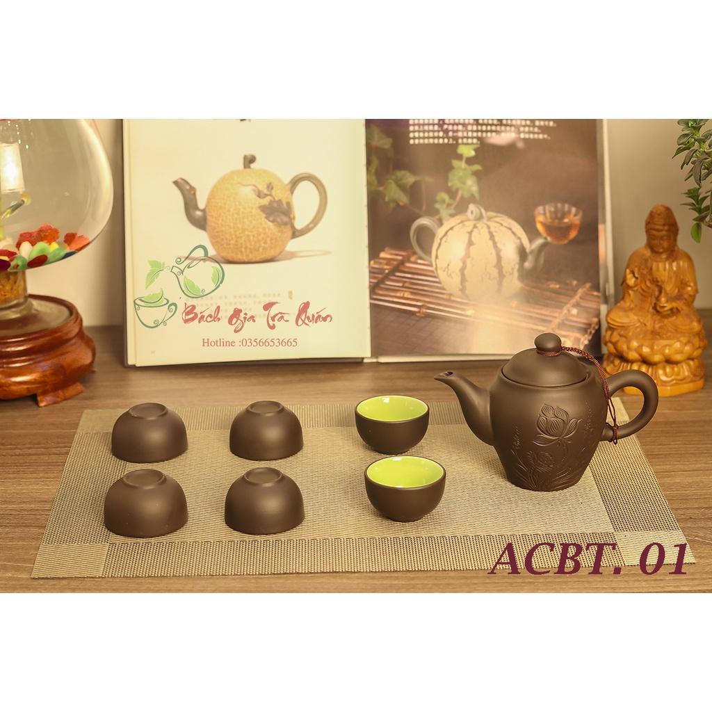 Bộ Ấm Chén Siêu Đẹp - Hàng Tử Sa Bát Tràng Loại 1 - Chế Tác Thủ Công