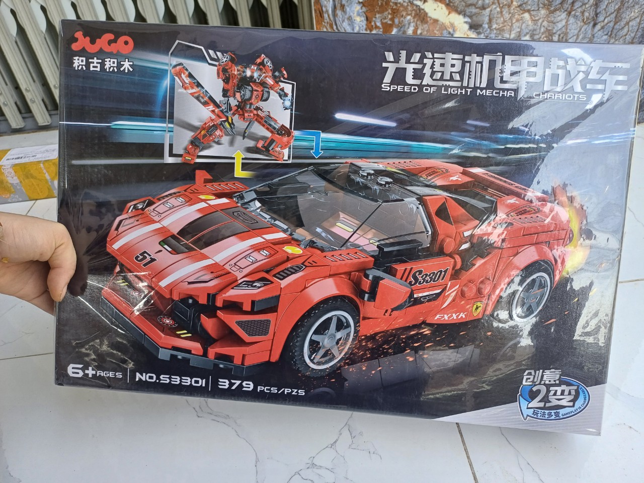 Đồ chơi lắp ráp transformer xe ô tô và robot 2 trong 1