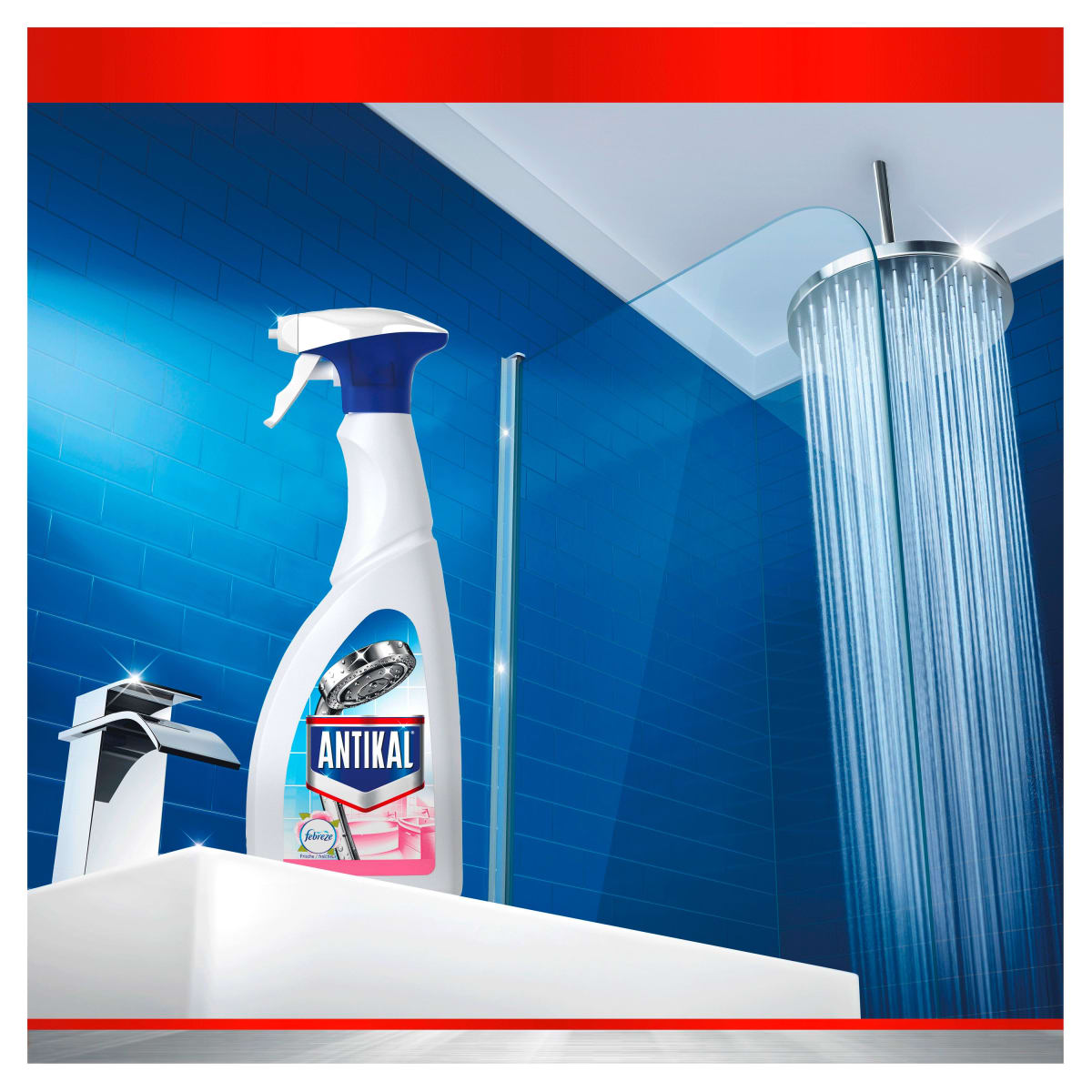 Bình xịt dung dịch tẩy cặn bám trên đồ inox trong nhà tắm Antikal Antikalk Febreze 700 ml - hàng nhập khẩu Đức