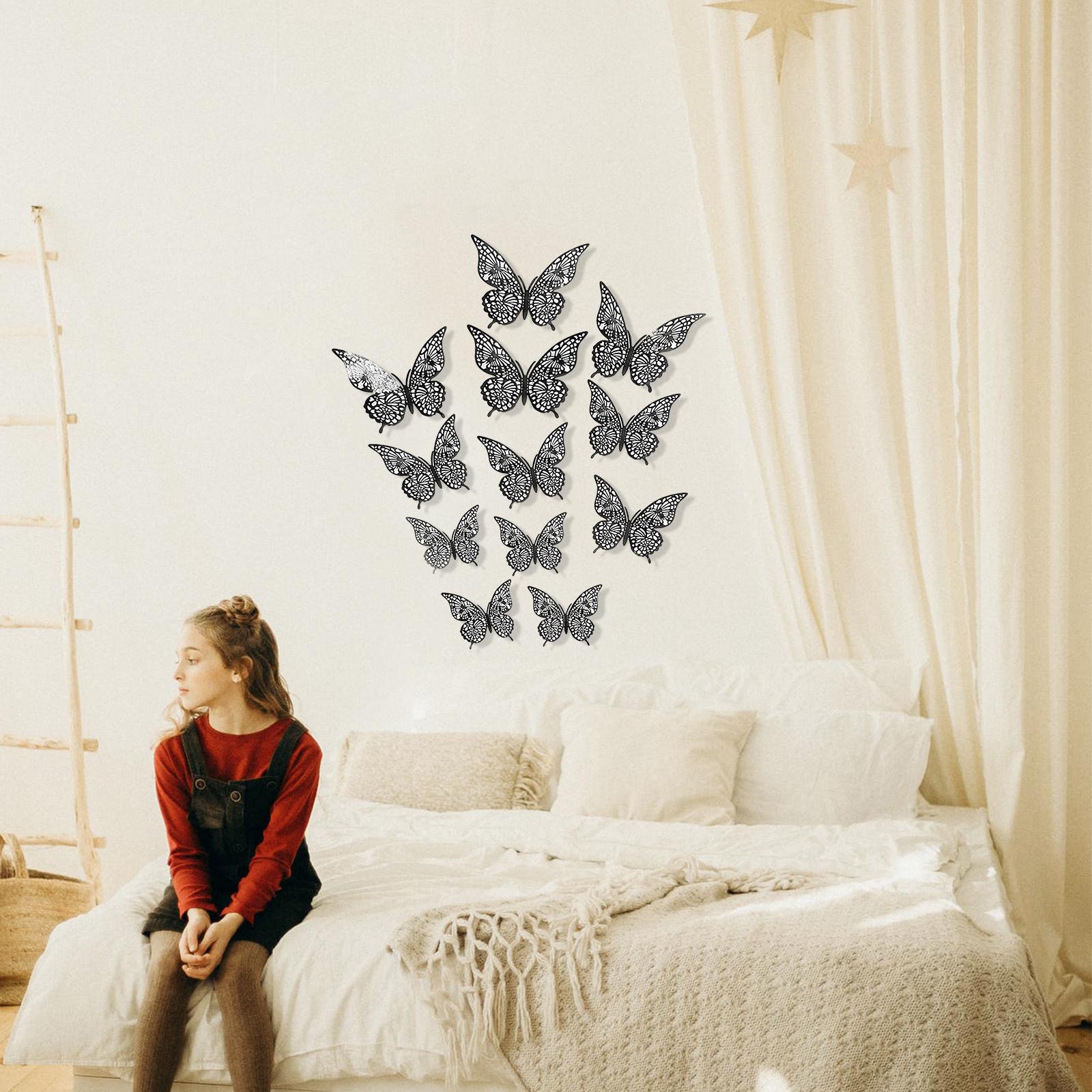 Set 12 Miếng Dán Tường Decal 3D Nhiều Hình Ảnh Nghệ Thuật Có Thể Tháo Rời
