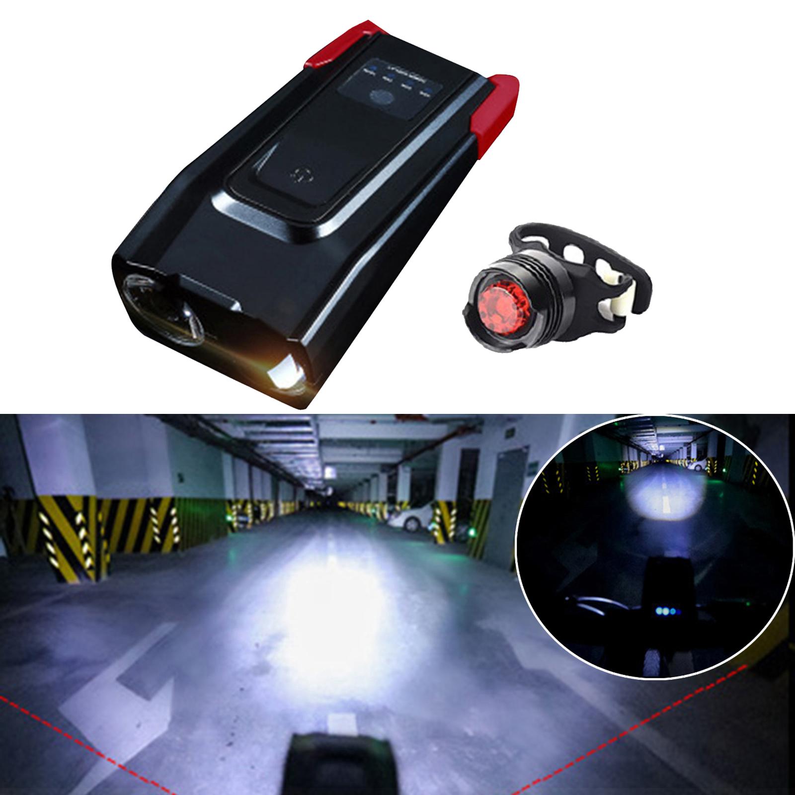 800 Lumens Bike Lights Front and Back Set, Headlight and Tail Rear Light, USB Rechargeable Bicycle Lamp, Waterproof, LED Safety Cycling Accessories
