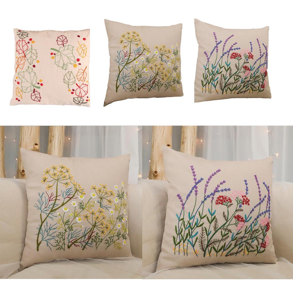 DIY Embroidery Kit Pillow Case Handmade For Beginners