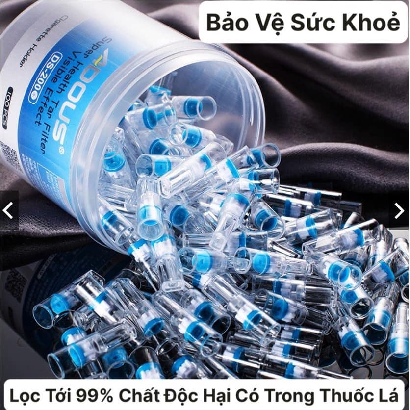 hộp 100 đầu lọ.c khói thu.ốc lá giảm độ.c tố