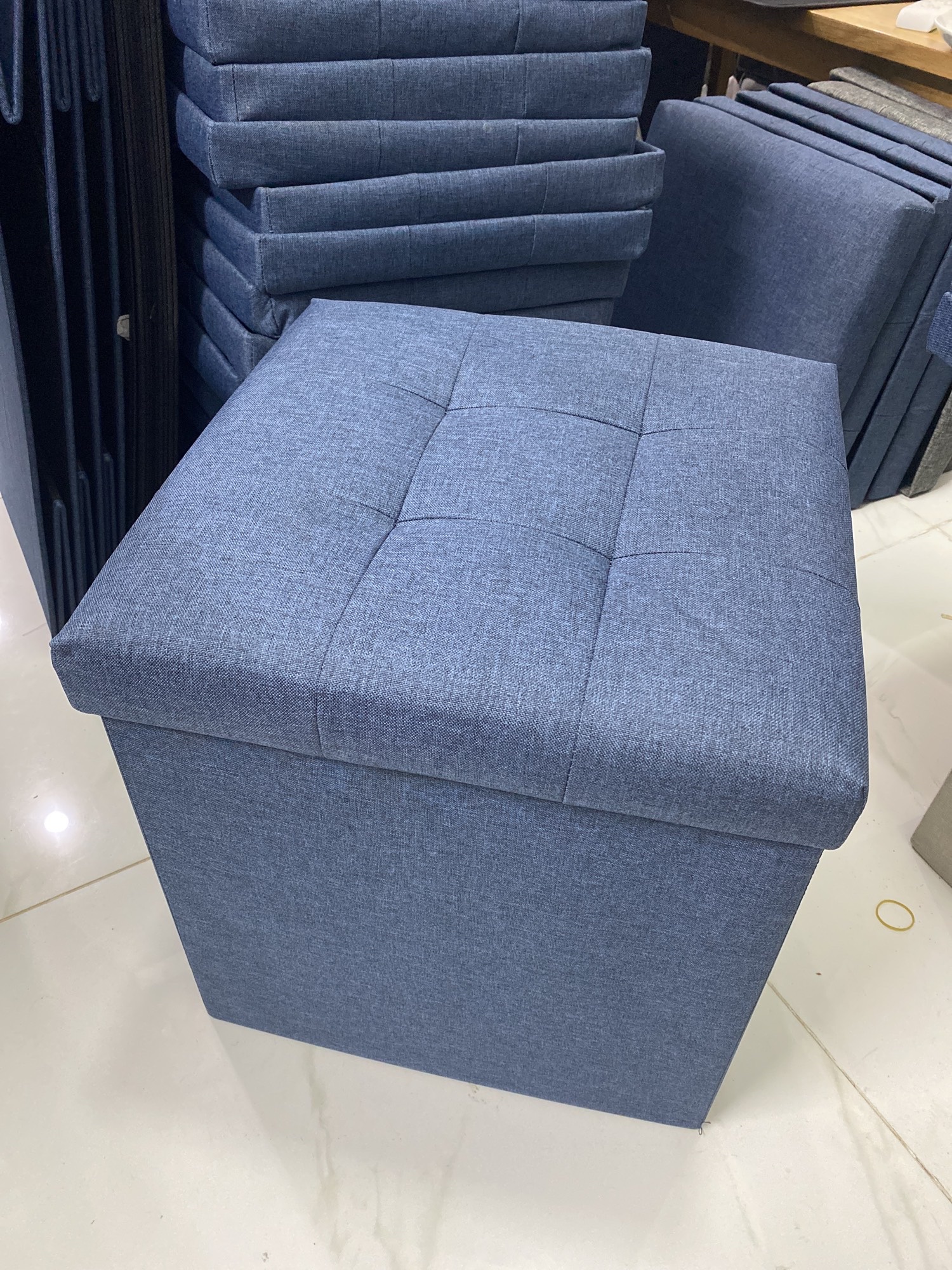 Đôn Ghế Sofa Kiêm Hộp Đựng Đồ Hàng Việt Nam chất vải Oxford 600D cao cấp Kích Thước 36x36xcao 40cm