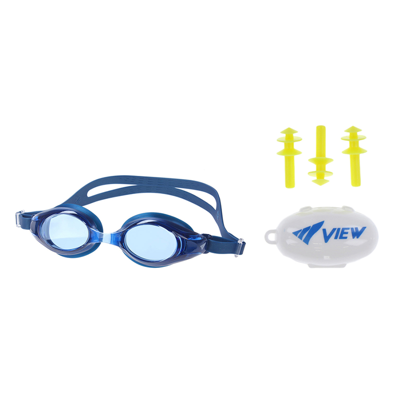 Bộ Kính Bơi View V500S Và Nút Bơi Nhét Tai Ep405 - Hàng Chính Hãng Xanh Dương Đậm