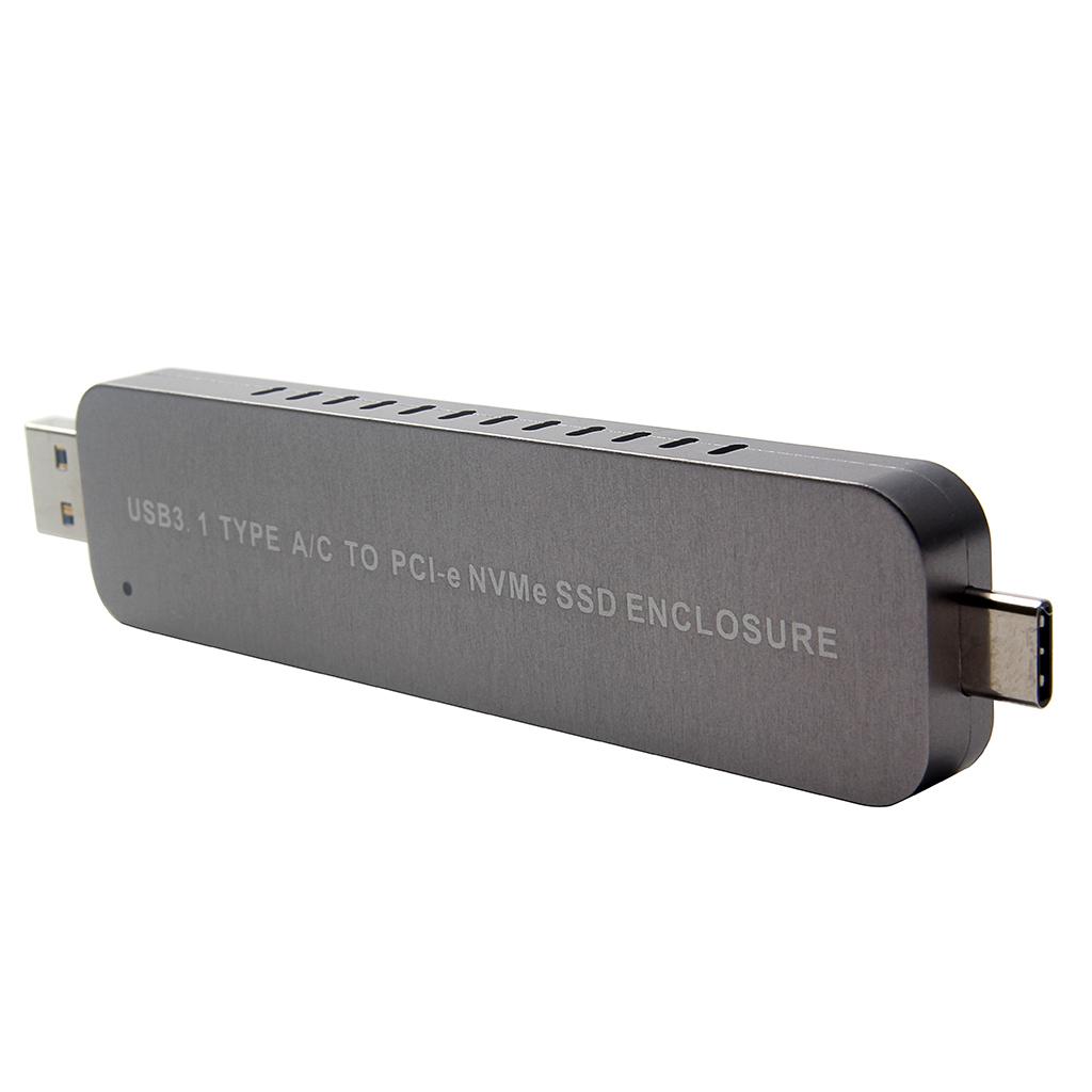 Aluminum M.2 NVME SSD Housing Adapter, USB Type C And Type A to NGFF NVME PCI E