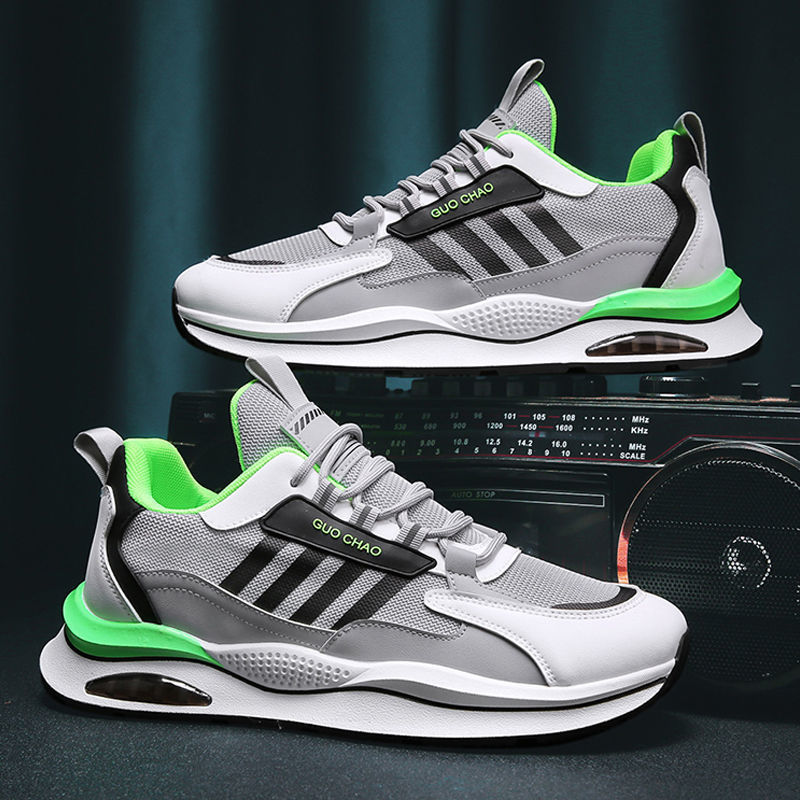 Giày Thể Thao Nam GEMI- Giày Sneaker Màu Đen Viền Xám - Xám, Giày Thể Thao Đế Êm, Hoạt Động Ngoài Trời Tối Ưu, Vải Thoáng, Khử Mùi Hôi Chân - G5256