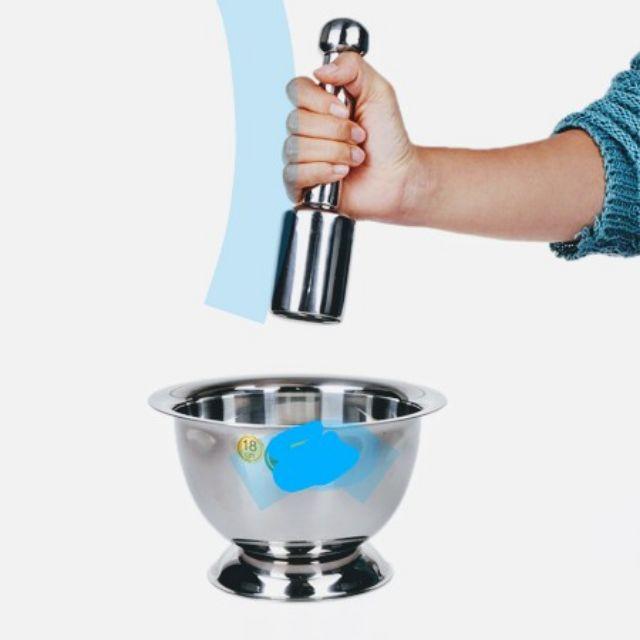 (Video sp) Bộ Chày cối inox Vietcook (CHÍNH HÃNG HÀNG VN) ĐỦ size 12,14,16,18 cm đk miệng