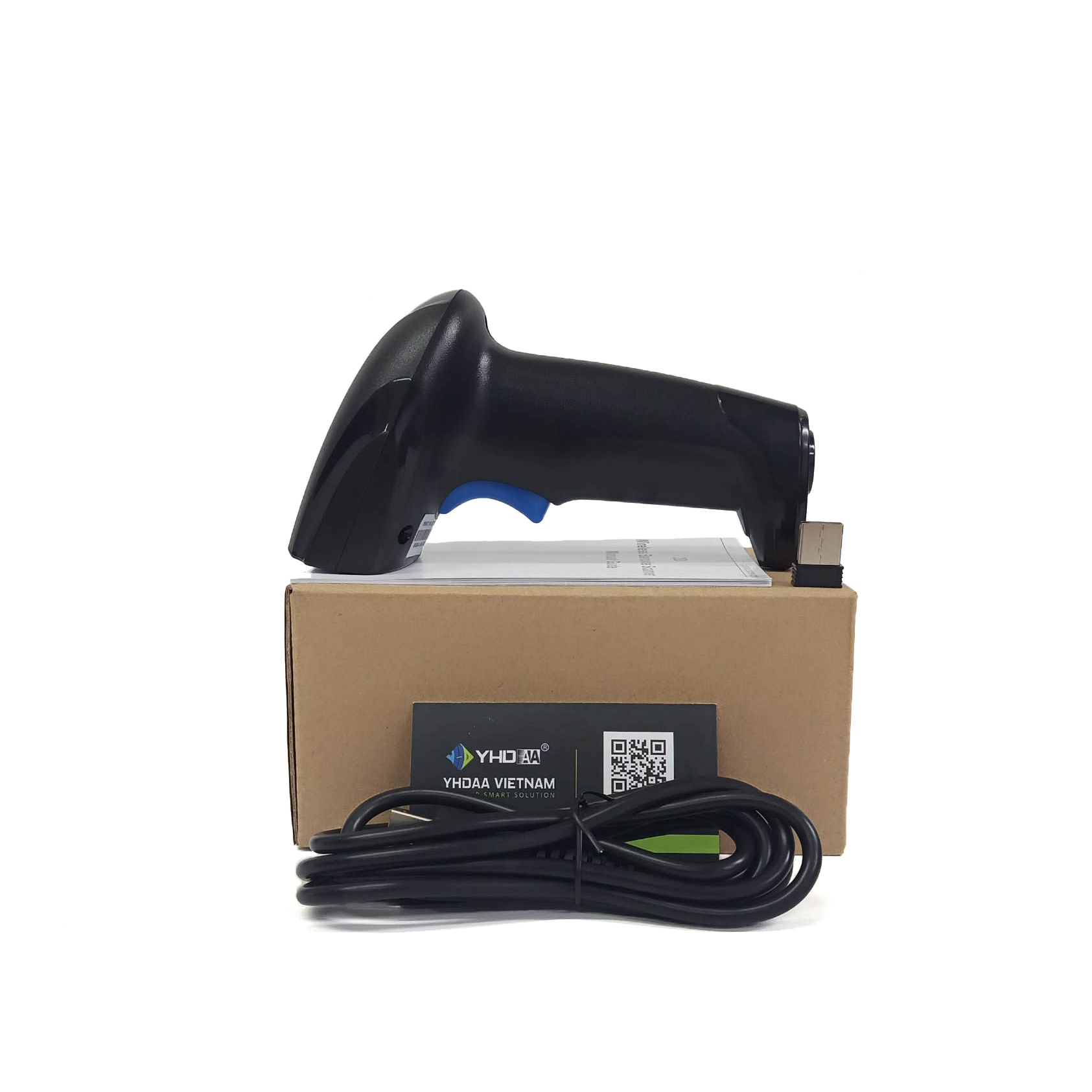 Máy quét mã vạch không dây YHD 1100DW 2D đọc mã vạch Barcode, Qrcode kết nối đầu thu USB dùng trên Máy tính, Laptop - Hàng Nhập Khẩu