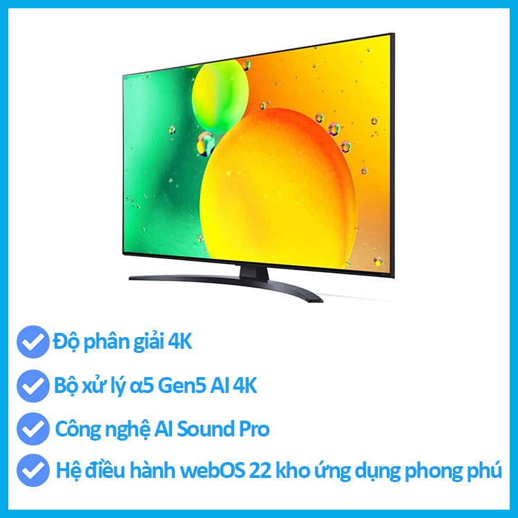 Smart Tivi NanoCell LG 4K 43 inch 43NANO76SQA - Model 2022