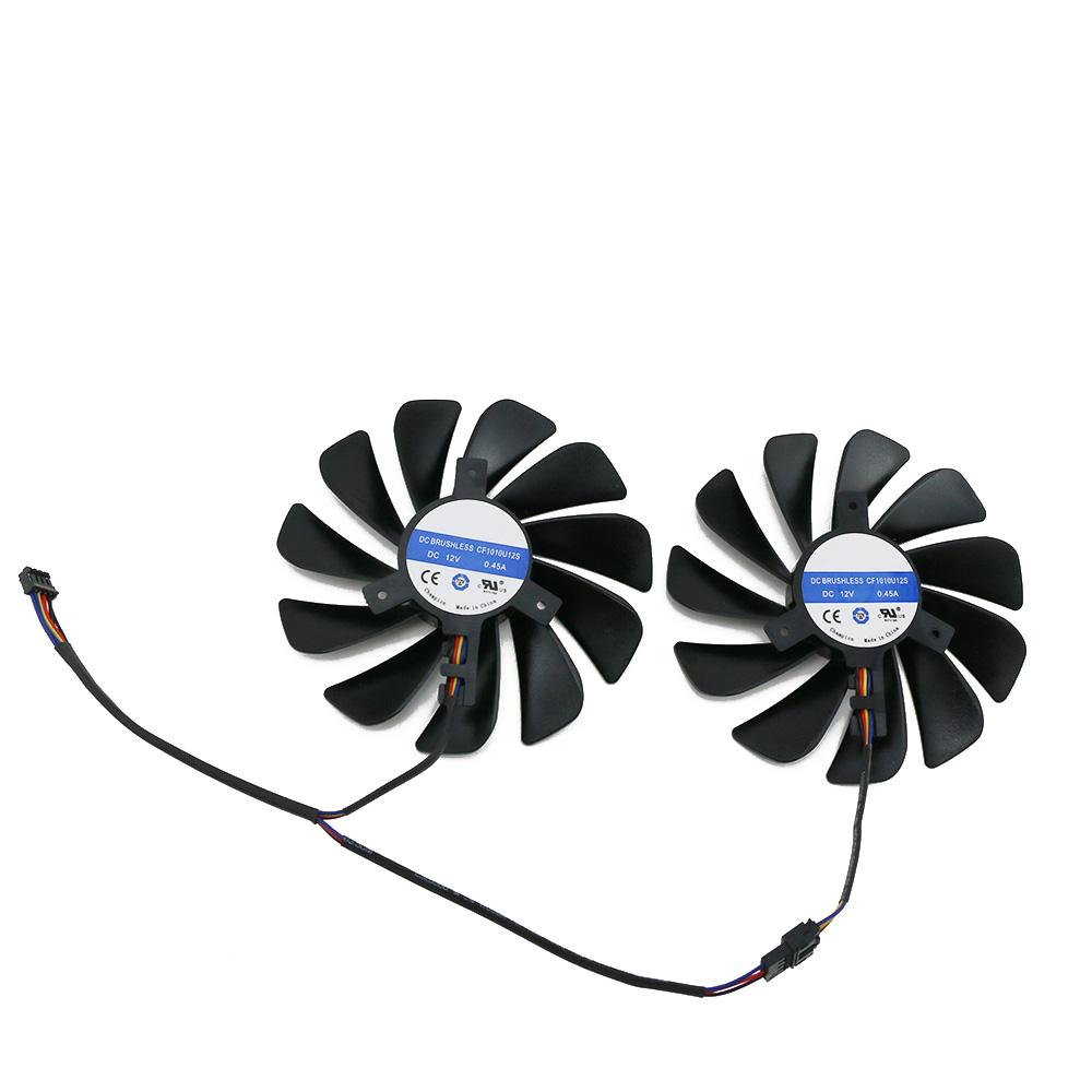 2PCS/SET95MM FDC10U12S9-C CF1010U12S CF9010H12S XFX RX580 Quạt làm mát GPU cho card đồ họa RX 590 580 570 của anh ấy