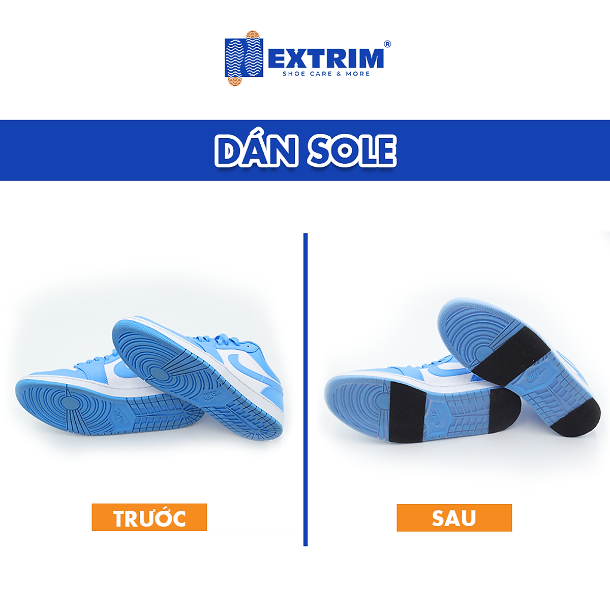 HCM [E-voucher] Trọn gói Dịch vụ dán Sole bảo vệ giày tại Extrim - Vệ sinh giày tốt nhất