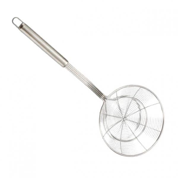 2X Thép Không Gỉ Châu Á Nhện Lưới Lọc Skimmer Thực Phẩm GÀU MÚC Thìa 20 Cm & 14 Cm