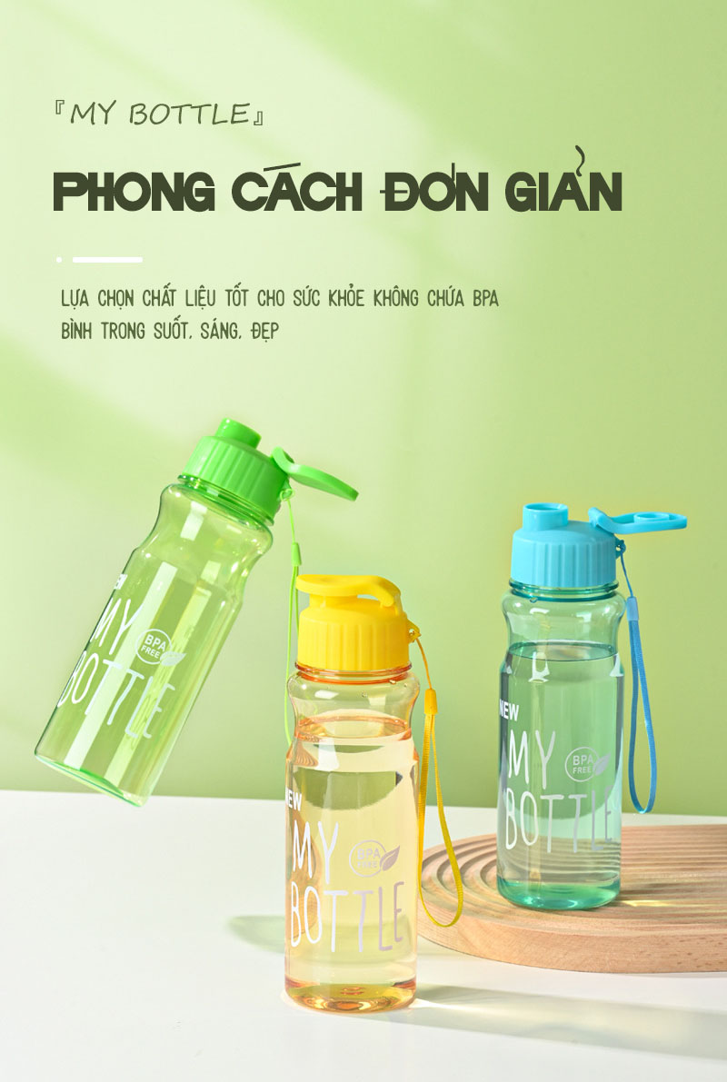 Bình Nước Thể Thao 550ml - Bình nước chạy bộ, đá bóng, tập gym