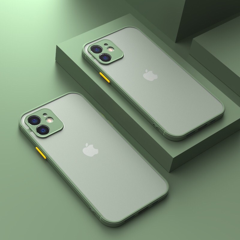 Ốp Điện Thoại Nhám Trong Mờ Chống Sốc Có Nút Cho Iphone 13 promax, 12 promax, 11 promax, xsmax, 7plus, 6plus_B059
