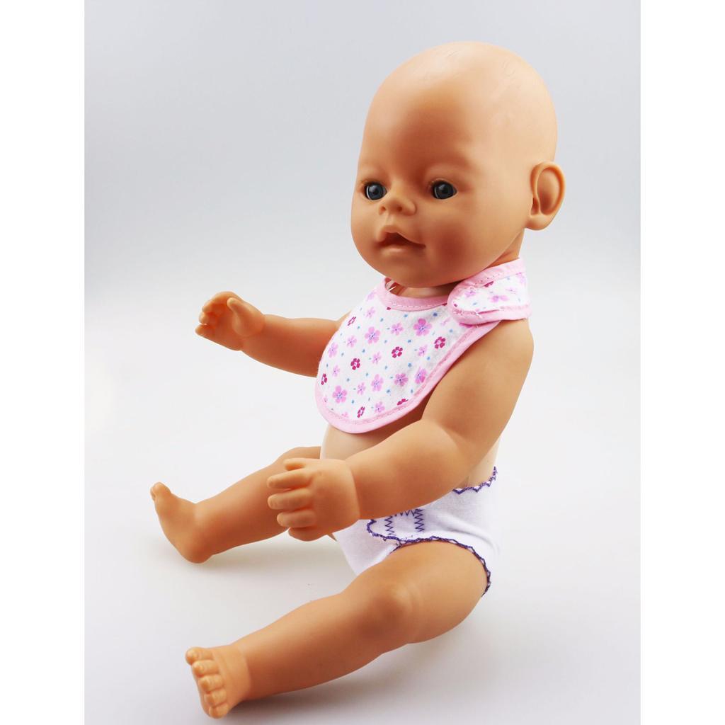 Pretty Baby Doll Bib Burp Set Little Flowers Printed Saliva Bib for 18'' Zapf Doll Pink