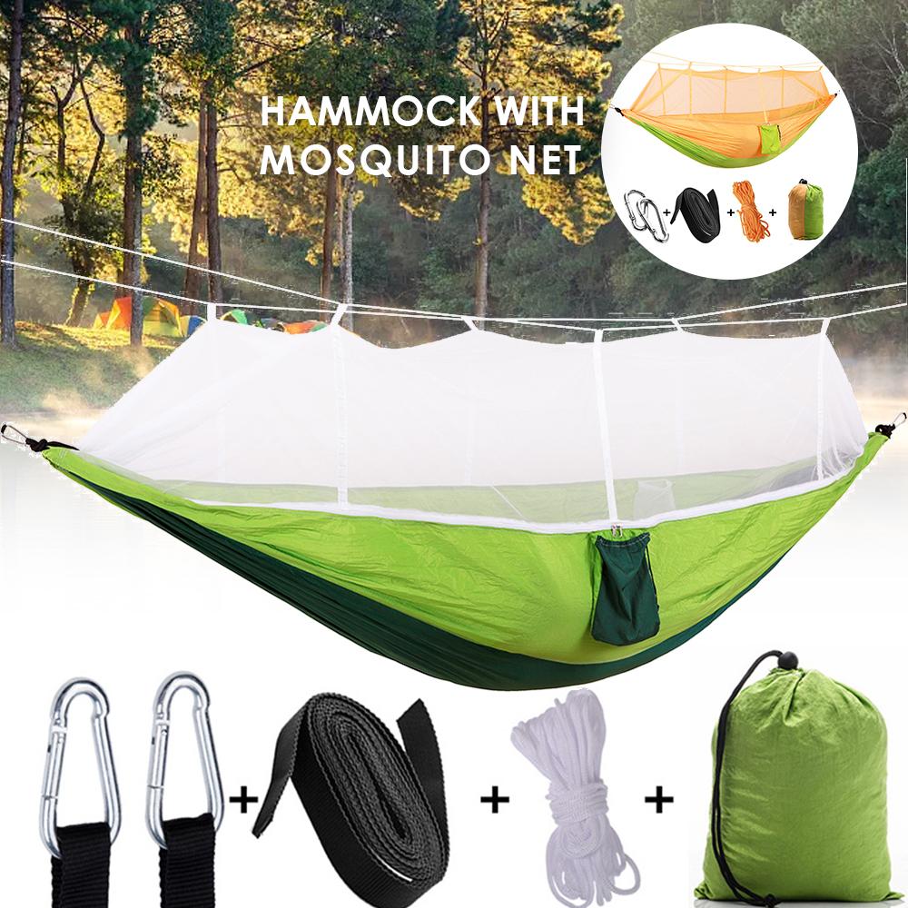 Cắm Trại/Vườn Võng Với Đèn Bắt Muỗi Đồ Gỗ Nội Ngoại Thất Giường Di Động Treo Giường Cường Lực Dù Giấc Ngủ Xoay For1-2 Người