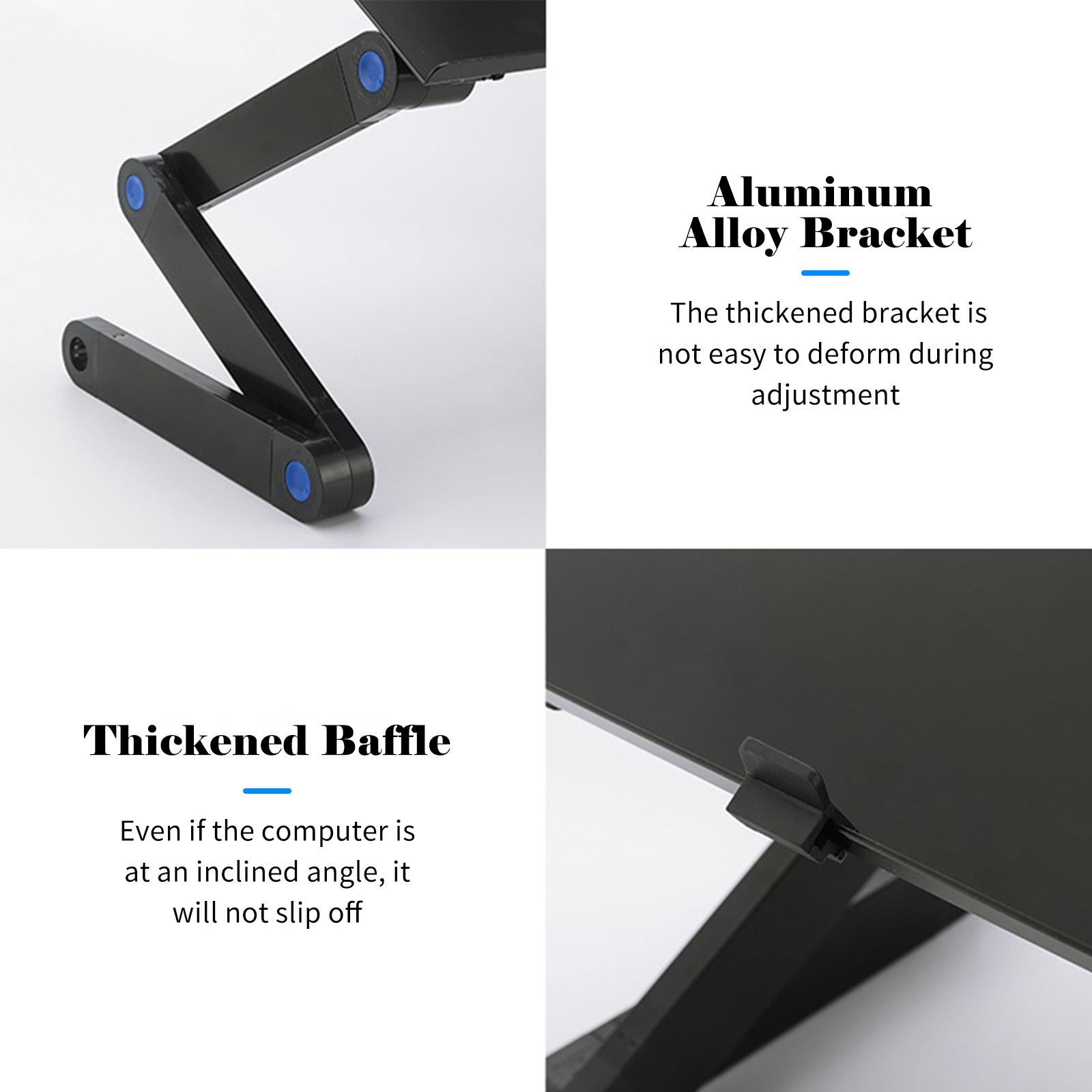 Adjustable Laptop Stand with Cooling Fans Removable Mouse Pad Portable Notebook Stand Foldable Computer Riser
