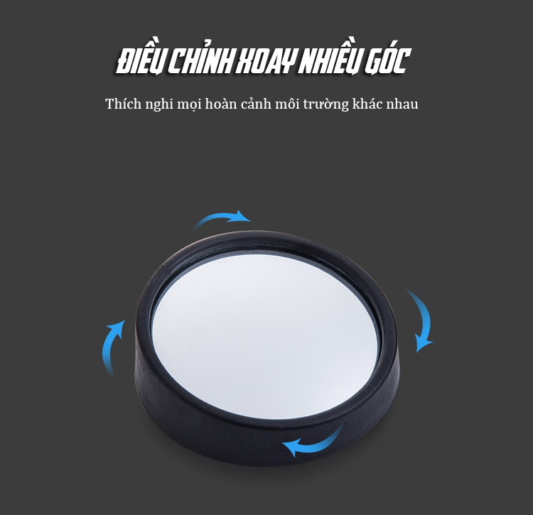 Bộ 02 Gương Cầu Lồi 360 Độ Gắn Gương Chiếu Hậu Ô Tô Cao Cấp