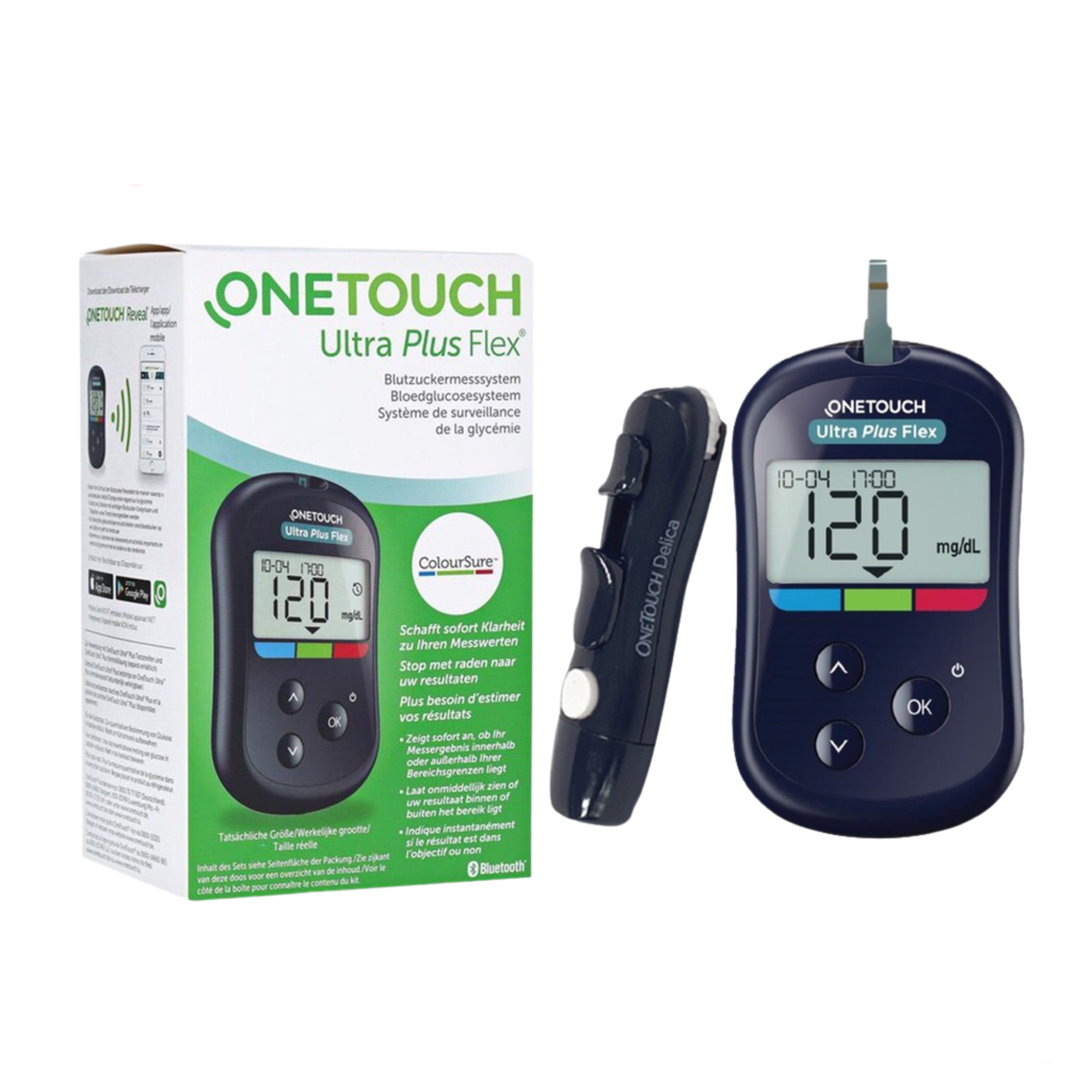 Máy đo đường huyết tiểu đường One Touch Ultra Plus Flex (onetouch) gồm Bút và Kim TẶNG hộp 25 que thử