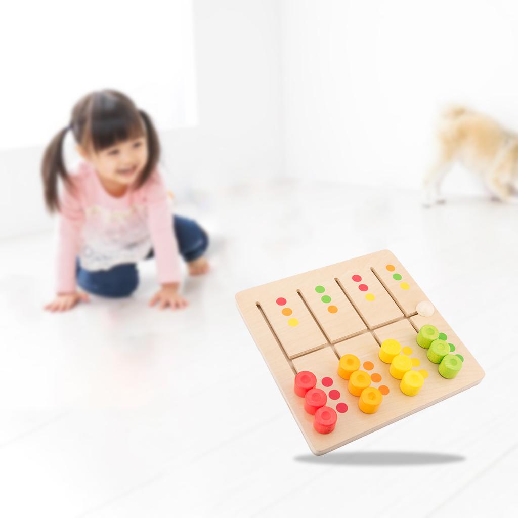 Kids Wooden Balance Board Stacking Blocks Color Sorter Maze Learning Toy