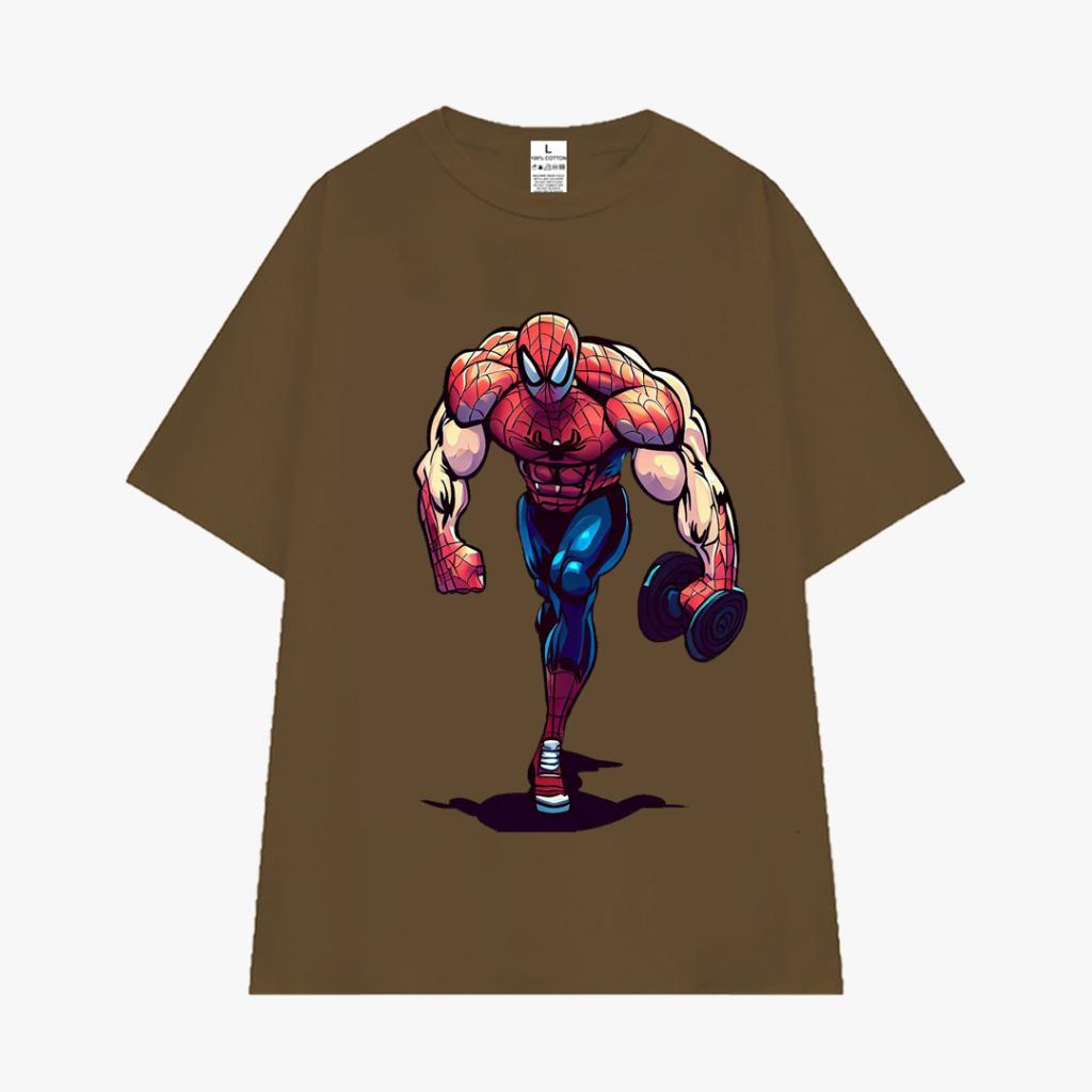 Áo thun tay lỡ unisex nam nữ oversize phong cách mcu Spider man tập Gym