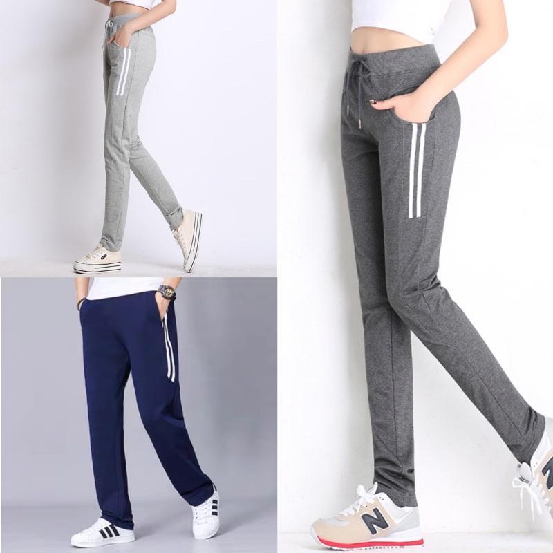 Quần thể thao 2 sọc nam nữ chất nỉ
