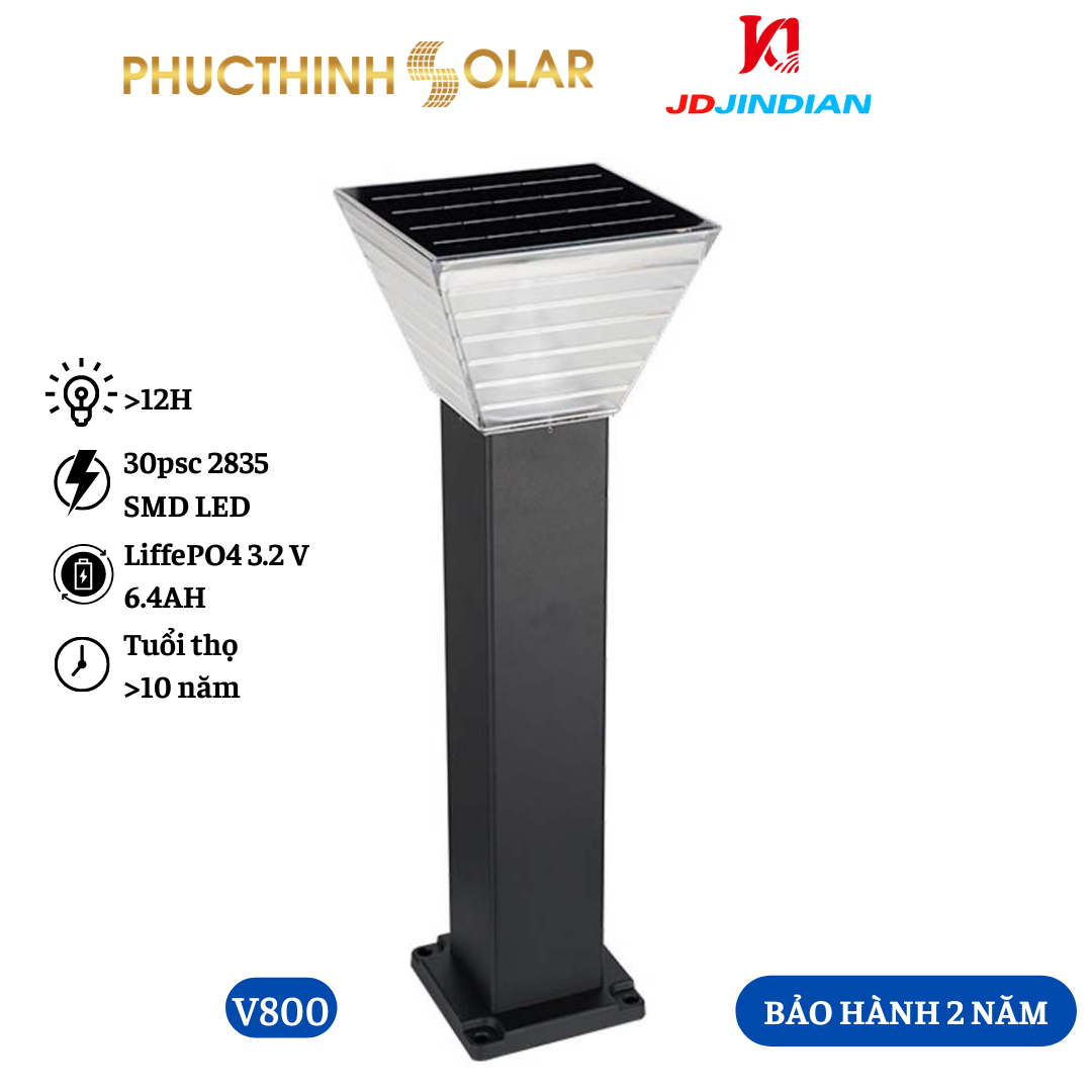 Đèn Sân Vườn Đèn Trang Trí Sân Vườn Năng Lượng Mặt Trời 5W V800 Chống Nước IP65 | Phúc Thịnh Solar