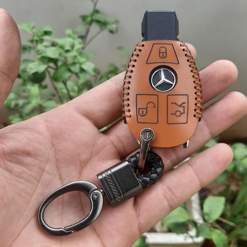 Bao da chìa khoá Mercedes C class, E class, GLK, GLC, ML ... chìa mec bằng da bò, bảo hành 24 tháng, nhiều mầu,