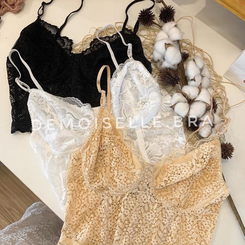 LACE CROPTOP - áo chân ren dài cup giả gọng