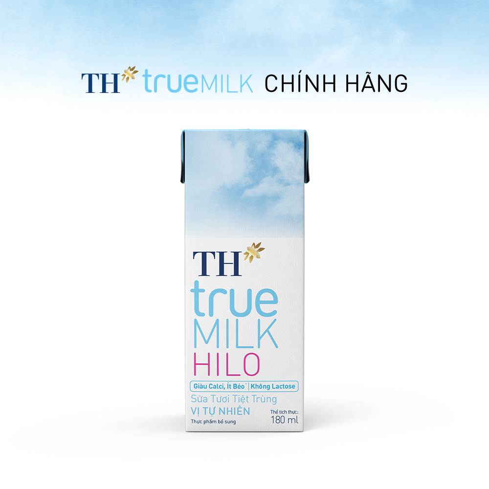 Thùng 48 hộp sữa tươi tiệt trùng TH True Milk HILO 180ml (180ml x 48)