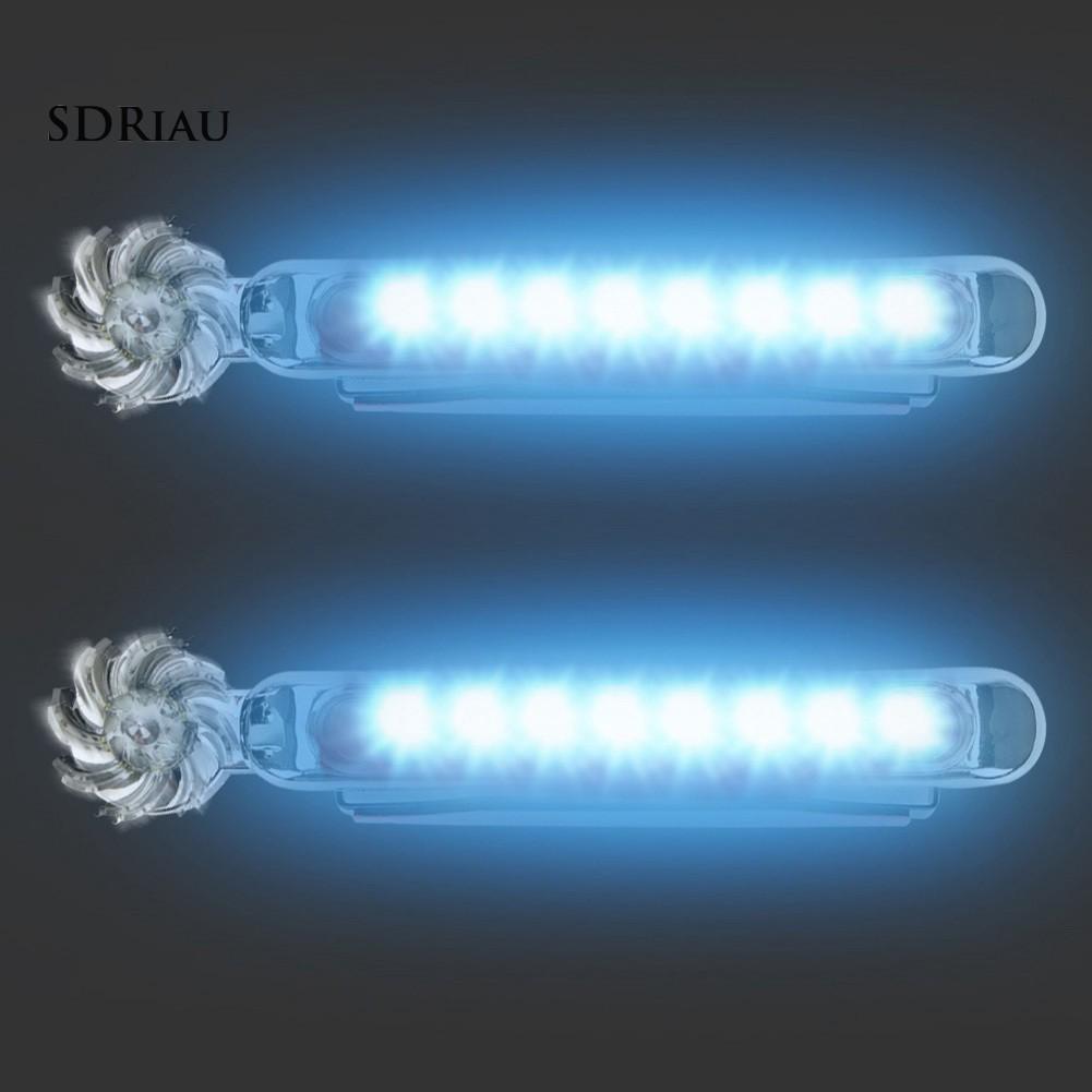 2Pcs Wind Energy Car Daytime Running Lights LED DRL Decor Lamp with Rotation Fan