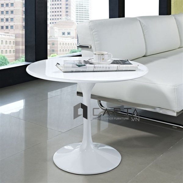 Bàn Sofa góc Tulip 60cm Nội thất Capta Bàn composite đúc nguyên khối màu trắng