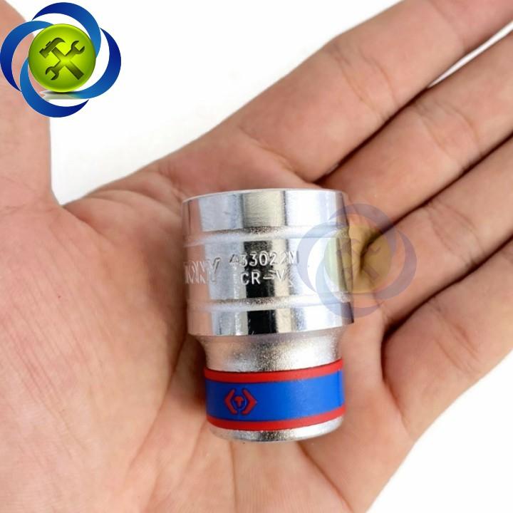 Tuýp 22mm 1/2 Kingtony 433022M 12 cạnh màu trắng dài 40mm