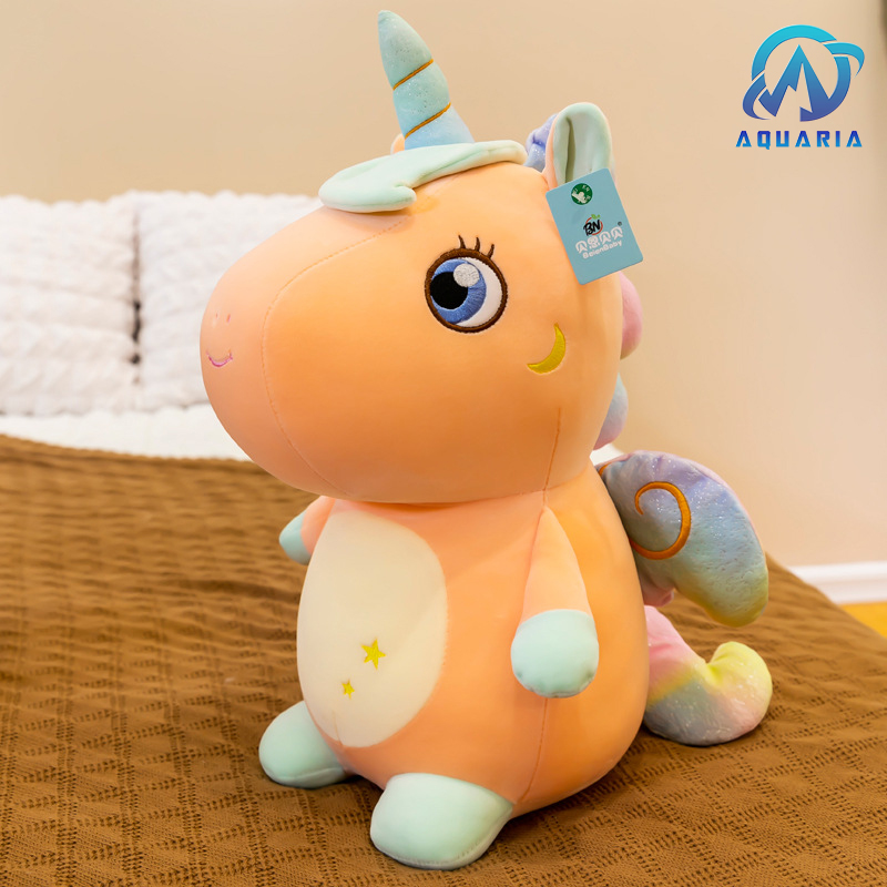 Gấu Bông Kì Lân Unicorn Cầu Vòng Ngồi Có Cánh Siêu Dễ Thương 35cm Quà Tặng Siêu Hot