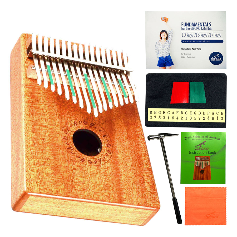 Đàn Kalimba Gecko 17 Phím Gỗ Mahogany K17M Kèm Kèn Kazoo