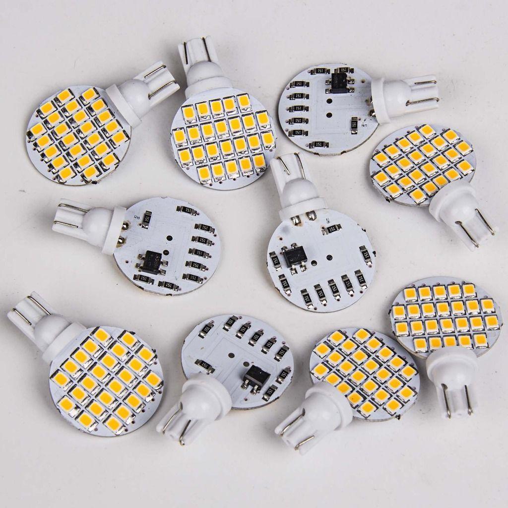 10x Super Bright 4.8W Warm White T10 1210 Car Wedge 24SMD LED Light Bulb 12V Auto Garden Light Bulb Tent Camp