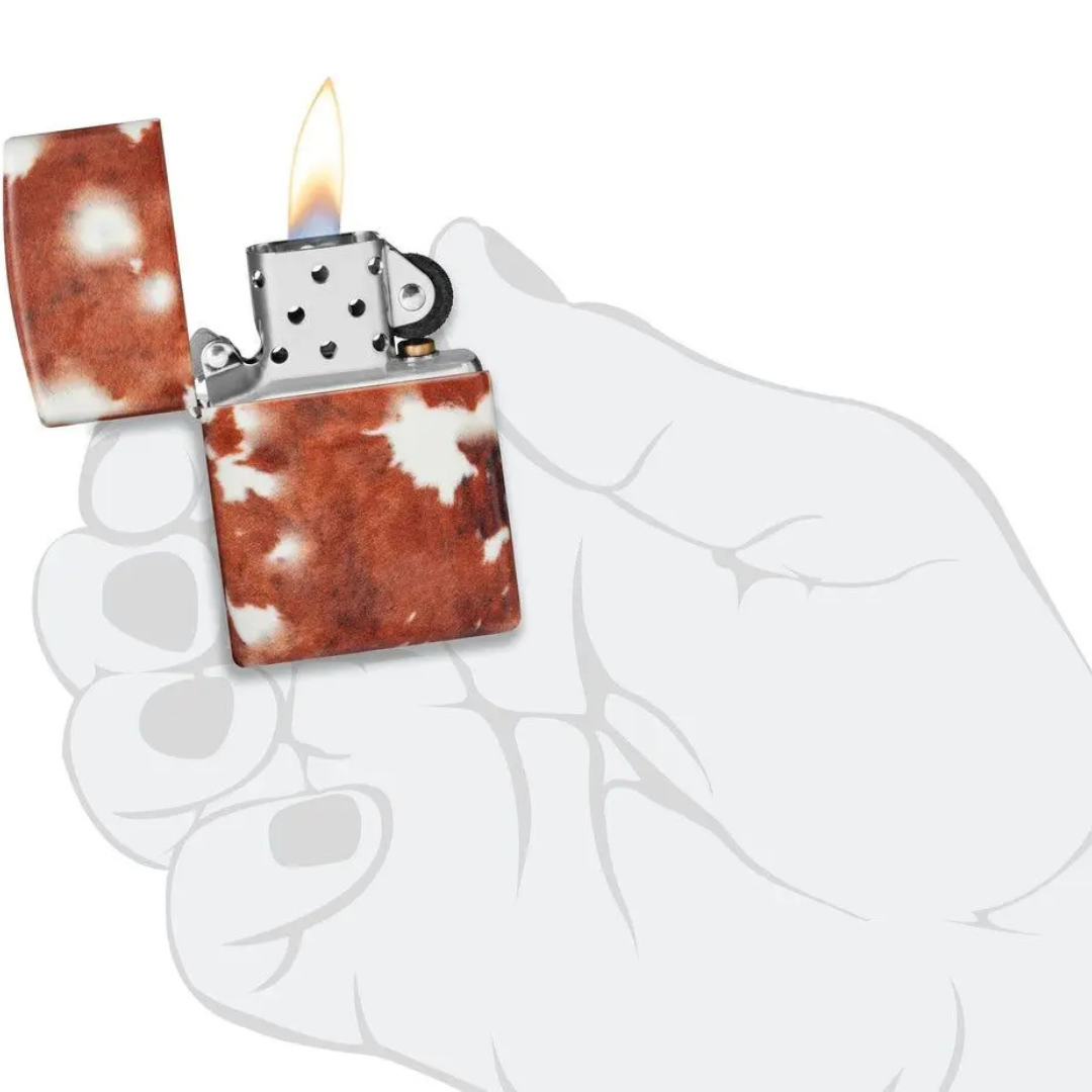 Bật Lửa Zippo Chính Hãng Mỹ Cow Print Design  – Thiết Kế Da Bò Độc Bản, Chống Gió, Quà Tặng Đẳng Cấp