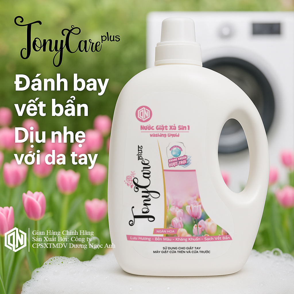 Nước giặt Tonycare 2100ml – Hương Ngàn Hoa sạch sâu, thơm ngát, an toàn cho sức khỏe – Chính hãng Tonycare
