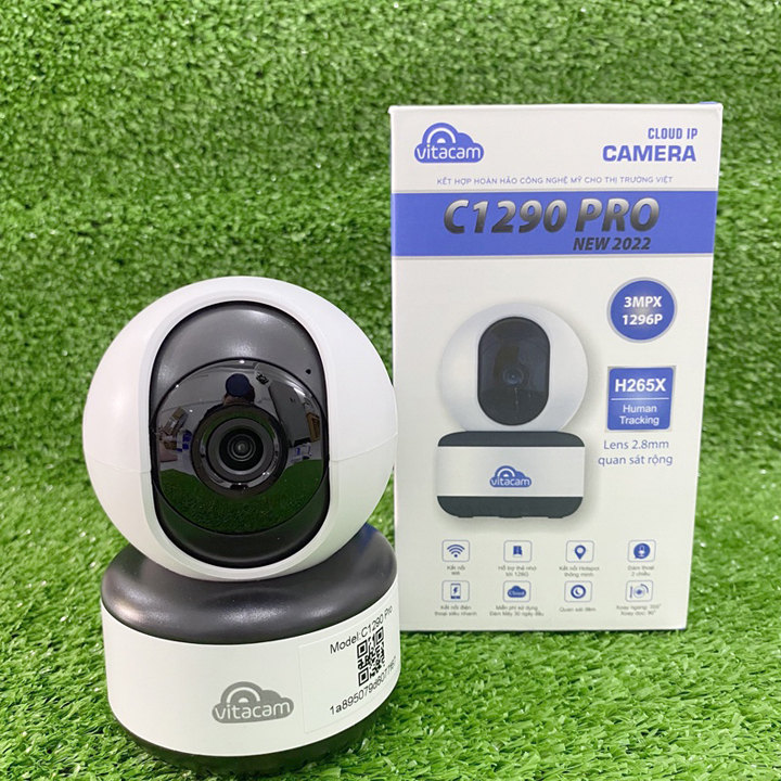 Camera IP Wifi 3.0MP VITACAM C1290 Pro, Xoay 360, chuẩn ULTRA HD - Hàng chính hãng