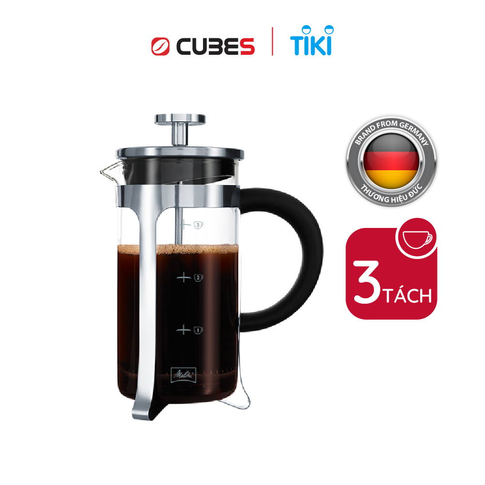 Bình pha cà phê French Press Melitta Premium 3 tách - Nhập khẩu chính hãng 100% từ thương hiệu Melitta, Đức