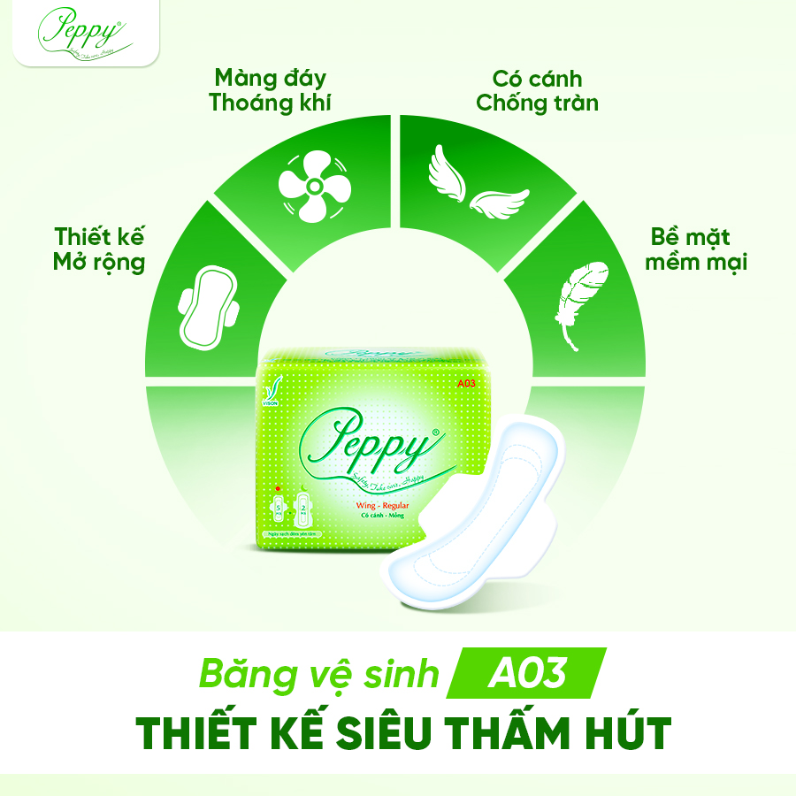 Băng Vệ Sinh AO3 Ngày Và Đêm, Siêu Thấm, Siêu Mỏng Nhẹ, Mặt Lưới, Có Cánh (7 Miếng)