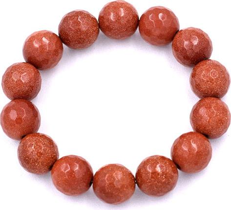 Vòng tay chuỗi hạt Đá Kim Sa Cắt Giác 14 ly 13 hạt - hợp mệnh Kim, mệnh Thổ