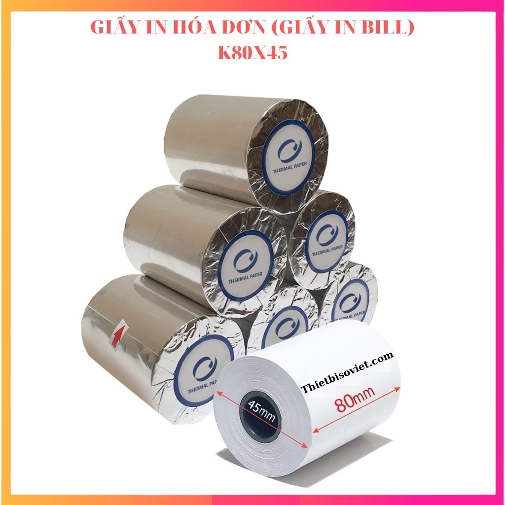THÙNG 100 CUỘN GIẤY IN BILL K80X45/ GIẤY IN NHIỆT K80