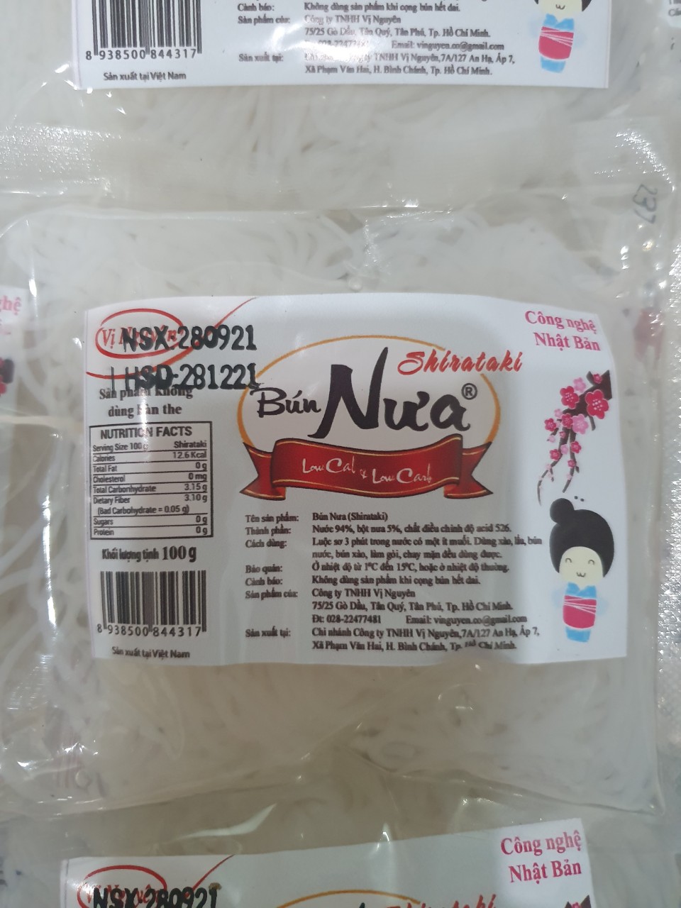 Bún Nưa Cuộn Shirataki Vị Nguyên 100Gram