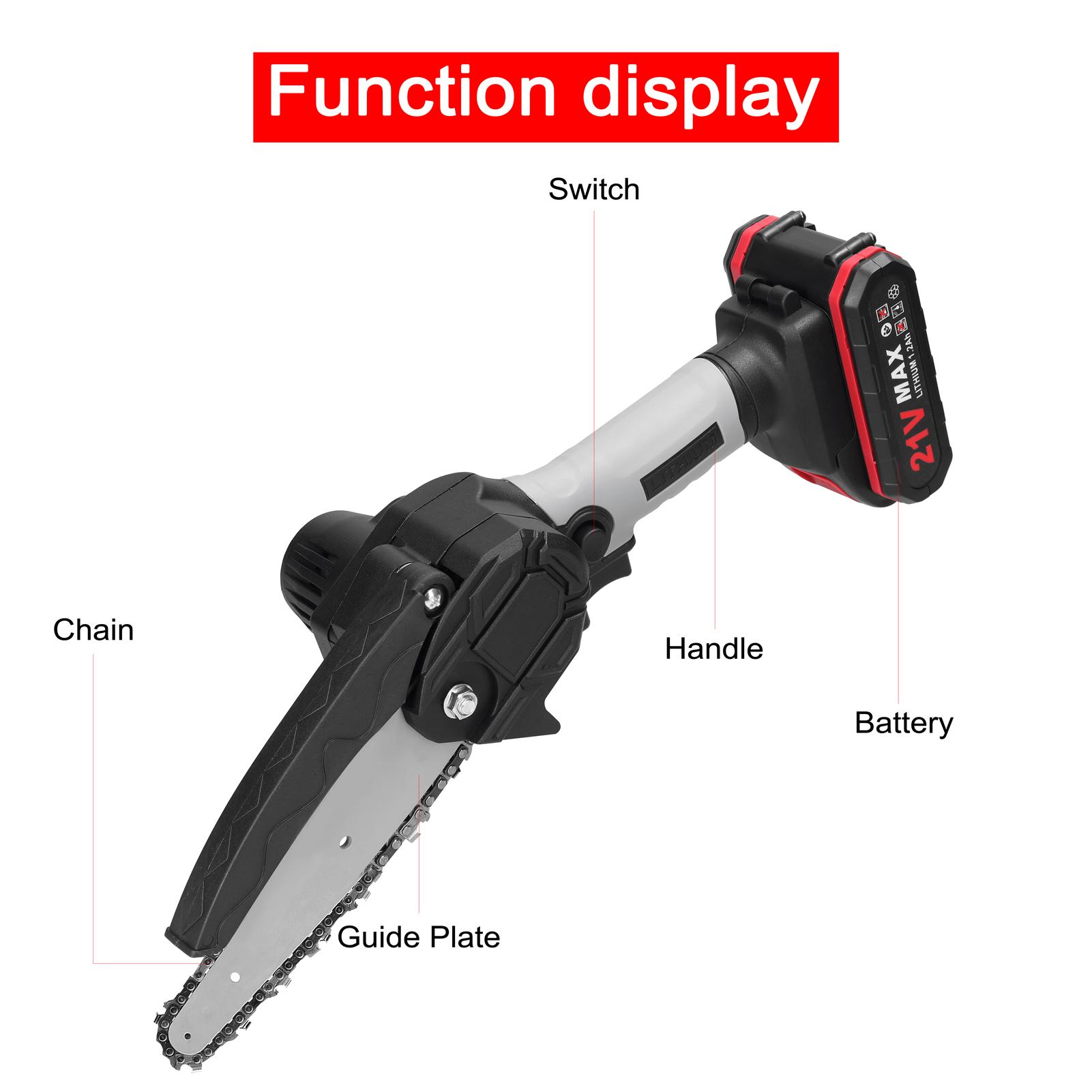21V 6Inch Di Động Điện Tỉa Cưa Gỗ Nhỏ Tách Cưa Bàn Chải Động Cơ Một Tay Dụng Cụ Làm Rau Cau Cho Sân Vườn Vườn Cây Ăn Trái