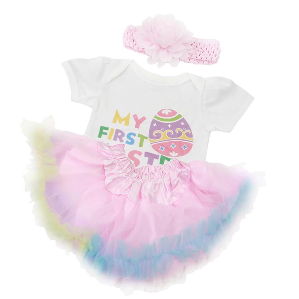 2-3pack "My First Easter" Romper Skirt Set for 22''-23'' Reborn Baby Girl Doll