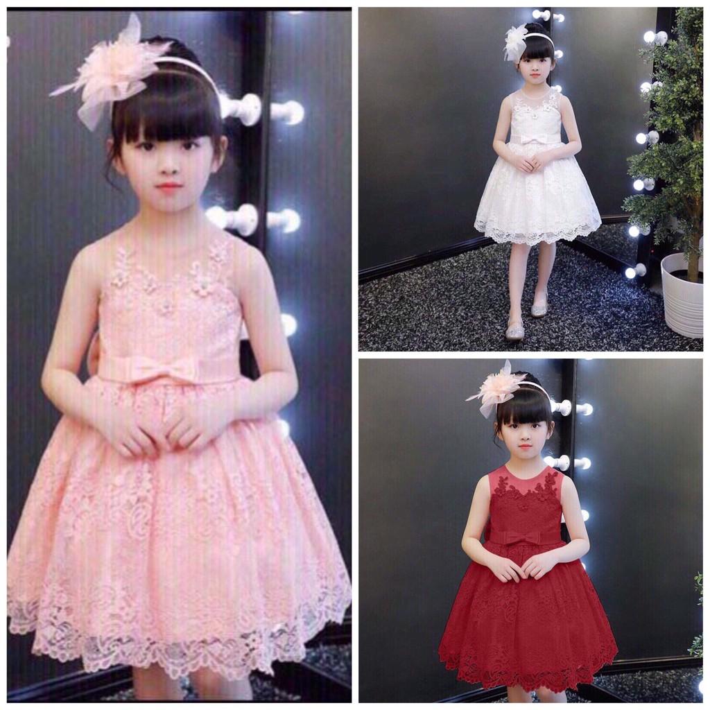 ĐẦM REN BÉ GÁI ĐÍNH NƠ